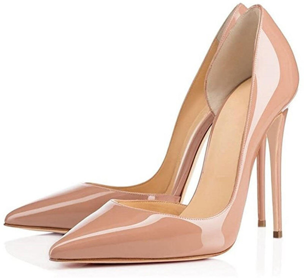 Grrly Grrls Nude Stiletto Pointed Toe Pumps 