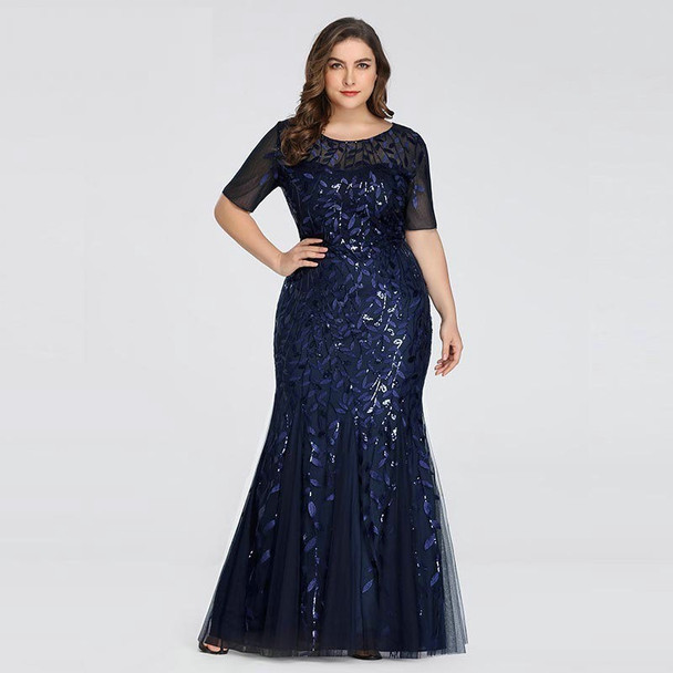 Plus Size Sequined Mesh Mermaid Dress