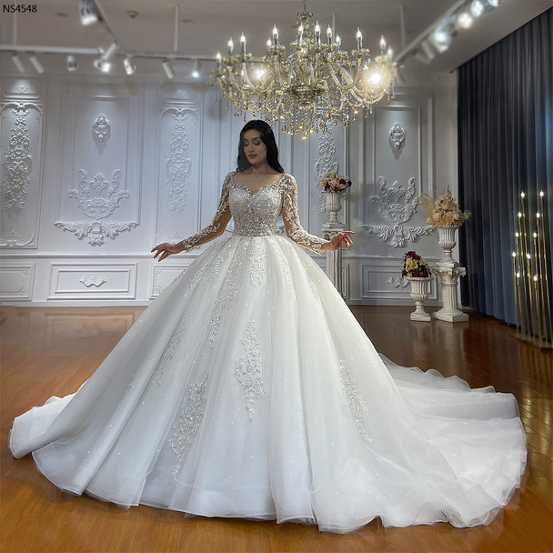 Classic Off White Beaded Wedding Dress