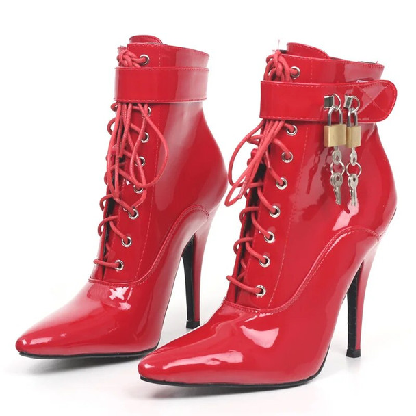 Cross-tied Pointed Toe Stiletto Boots