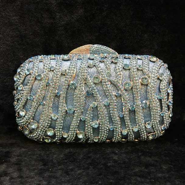 Sky Blue Crystal Clutch 