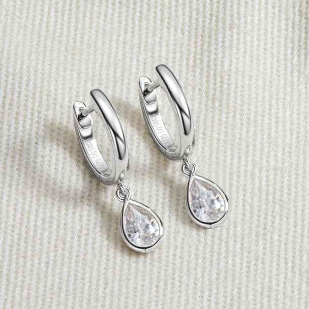 Moissanite Diamond Pear-Shaped Earrings