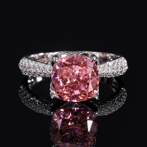 Pink Moissanite Diamond Ring 