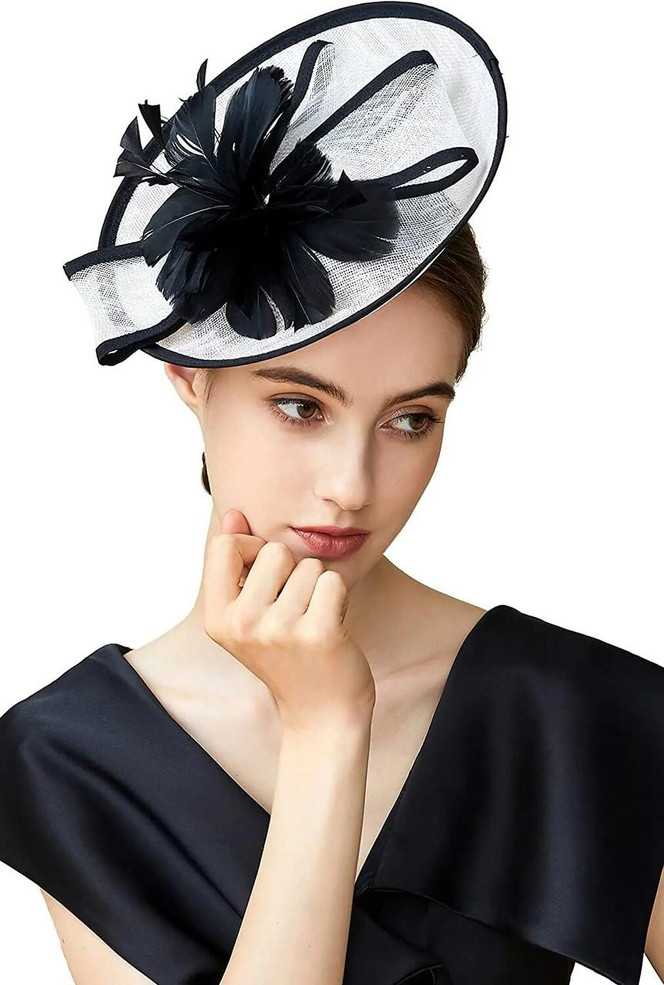  Feather Fascinator Pillbox Hat  