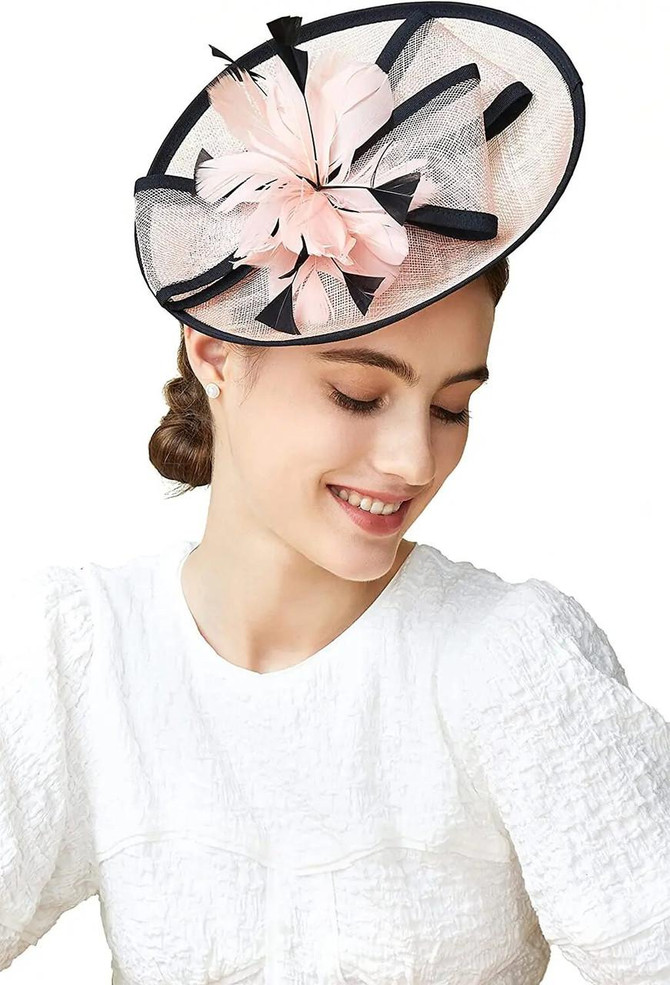  Feather Fascinator Pillbox Hat  