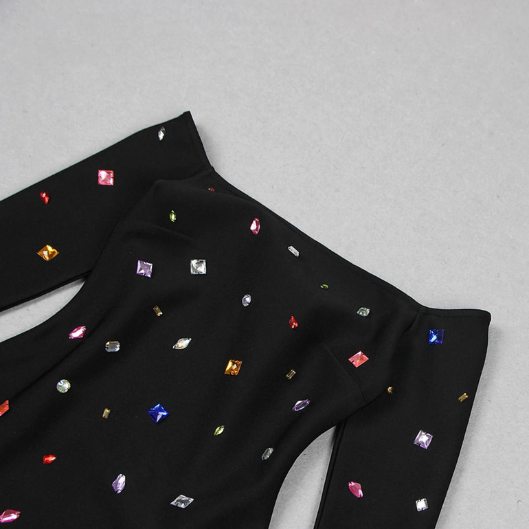 Grrly Grrls Multi-colored Crystal Midi Dress 