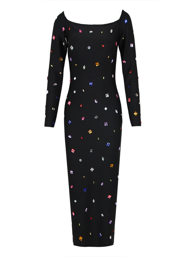 Grrly Grrls Multi-colored Crystal Midi Dress 