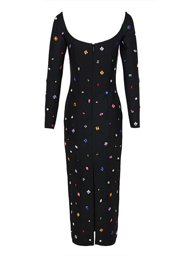 Grrly Grrls Multi-colored Crystal Midi Dress 