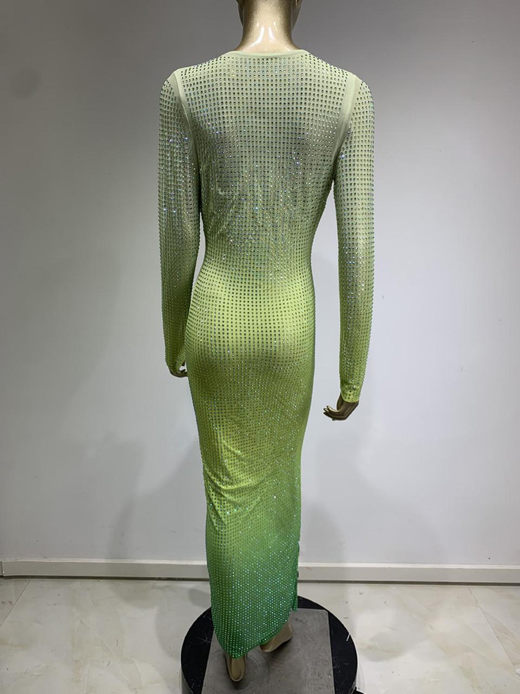 Grrly Grrls Lime Water Diamond Maxi Dress  