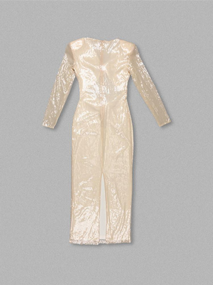 Grrly Grrls Sparkling Mirage Keyhole Sequin Midi Dress 