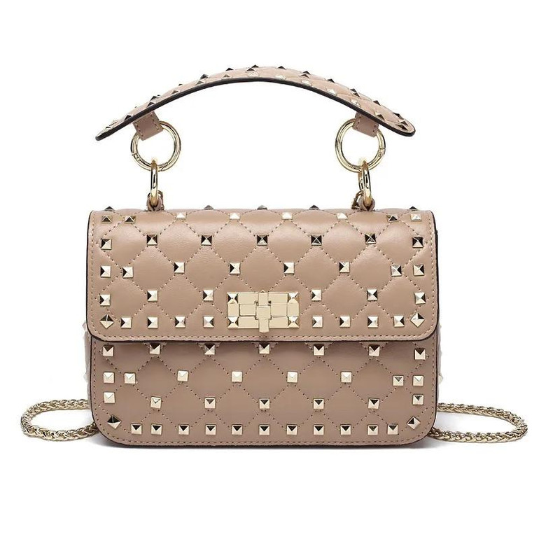 Grrly Grrls Sheepskin Rivet Chain Shoulder Bag 