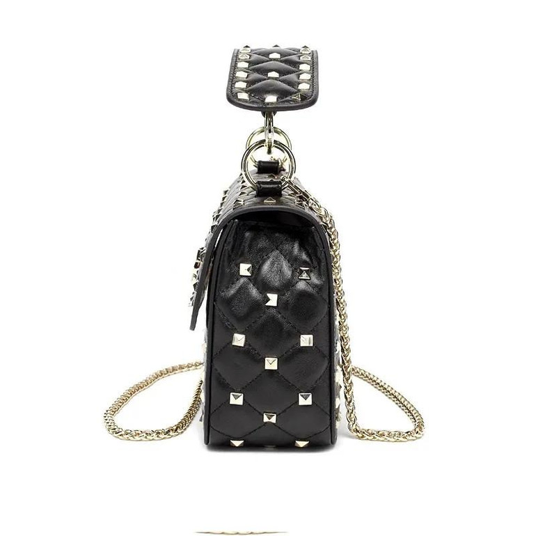 Grrly Grrls Sheepskin Rivet Chain Shoulder Bag 