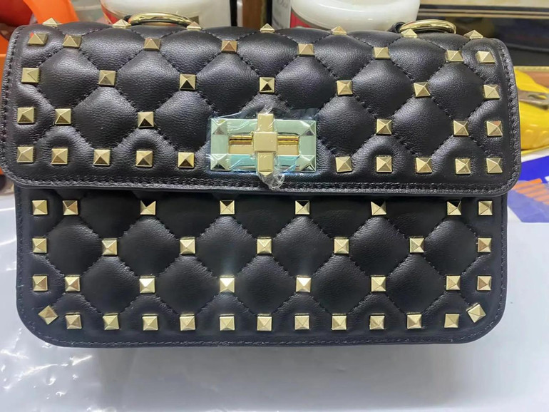 Grrly Grrls Sheepskin Rivet Chain Shoulder Bag 
