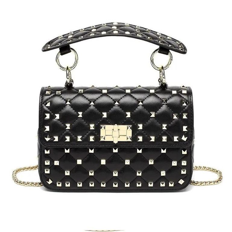 Grrly Grrls Sheepskin Rivet Chain Shoulder Bag 