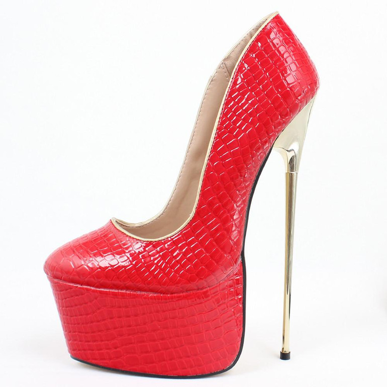 Grrly Grrls Aurelia 22cm Gold Heel Pumps  