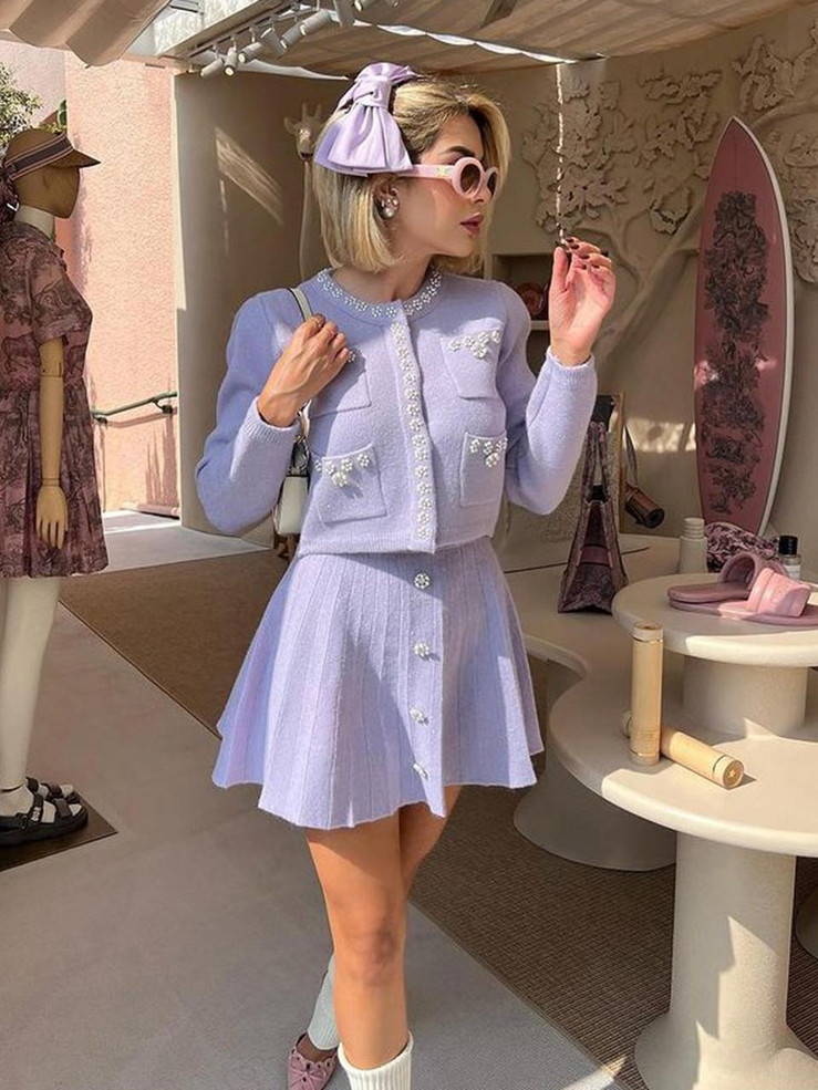 Grrly Grrls Lilac Grace Pearl Button Set 