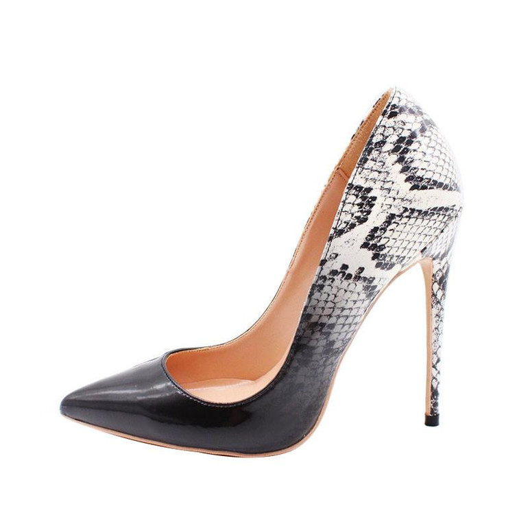 Grrly Grrls Snake Pattern Gradient Pointed Toe Stilettos 