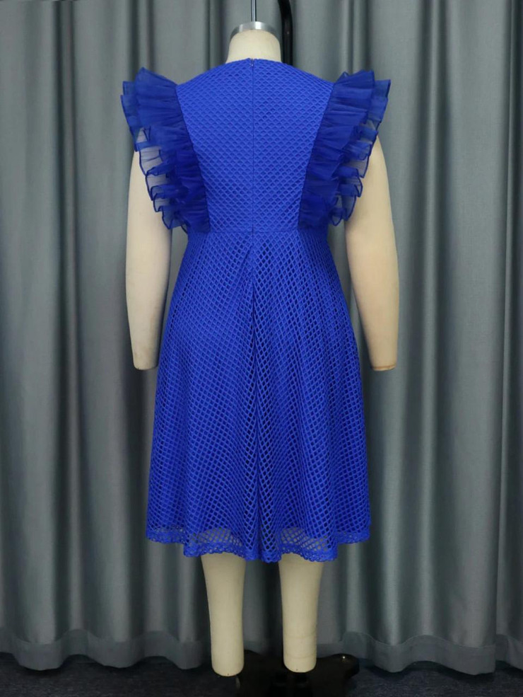 Grrly Grrls Pleated Mesh A-Line Plus Size Dress 