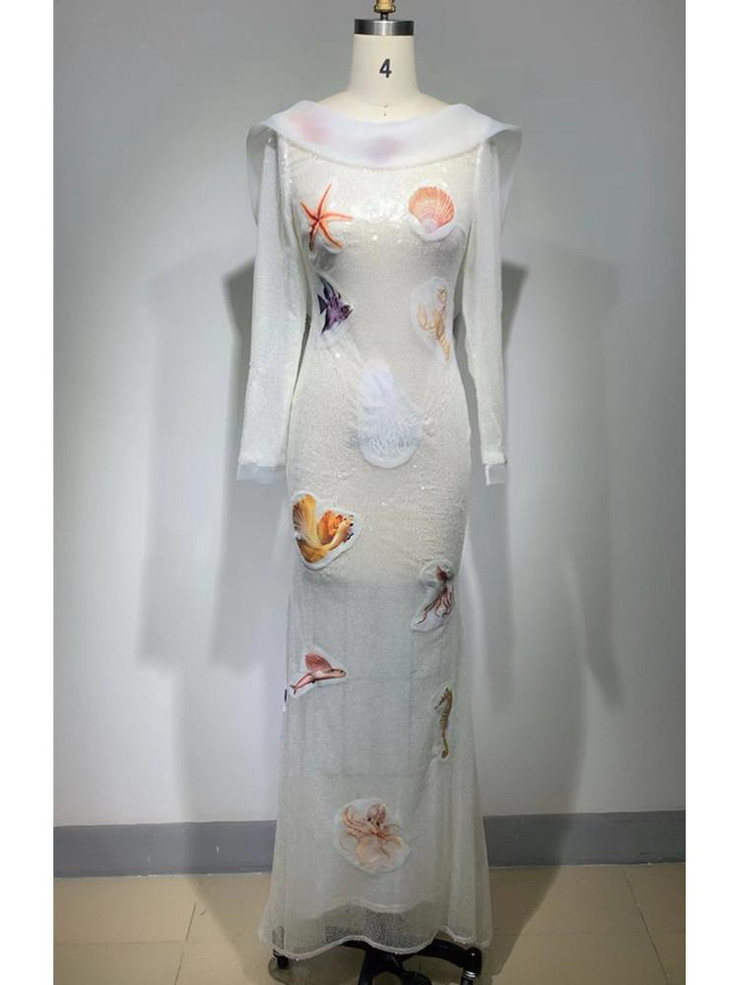 Grrly Grrls Ethereal Starfish Sequin Maxi Dress  