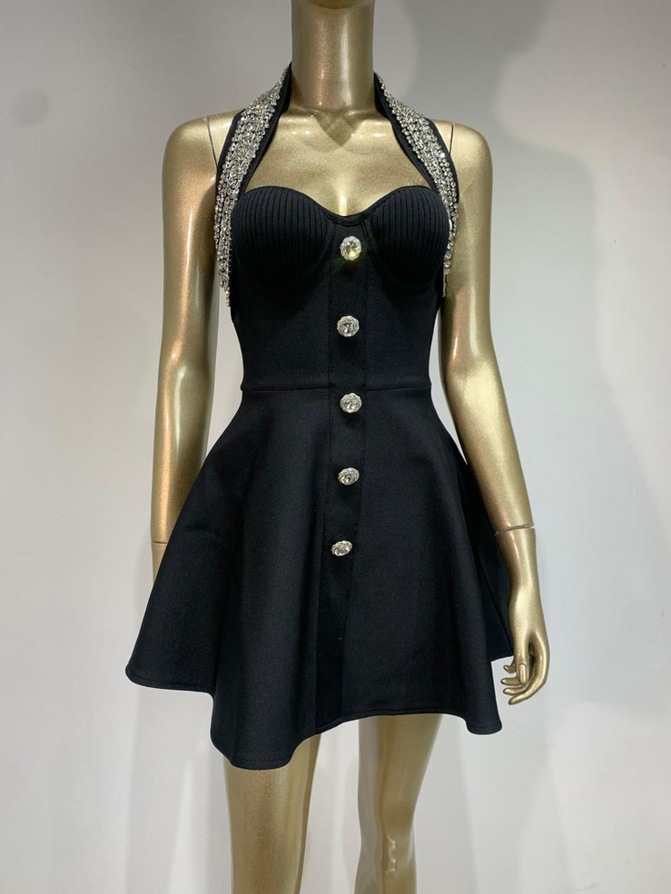 Grrly Grrls Starlight Elegance Backless Halter Dress 