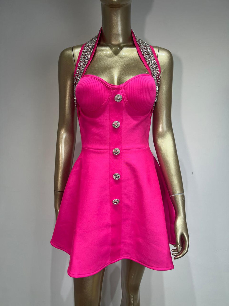 Grrly Grrls Starlight Elegance Backless Halter Dress 