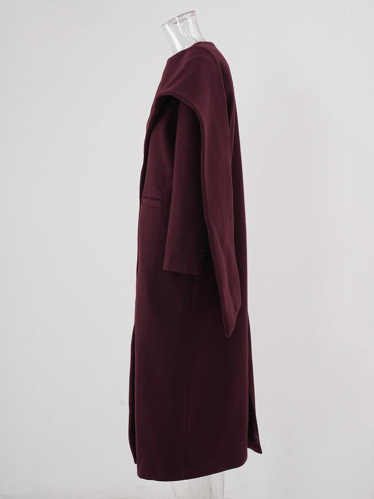 Grrly Grrls Crimson Embrace Angola Wool Coat 