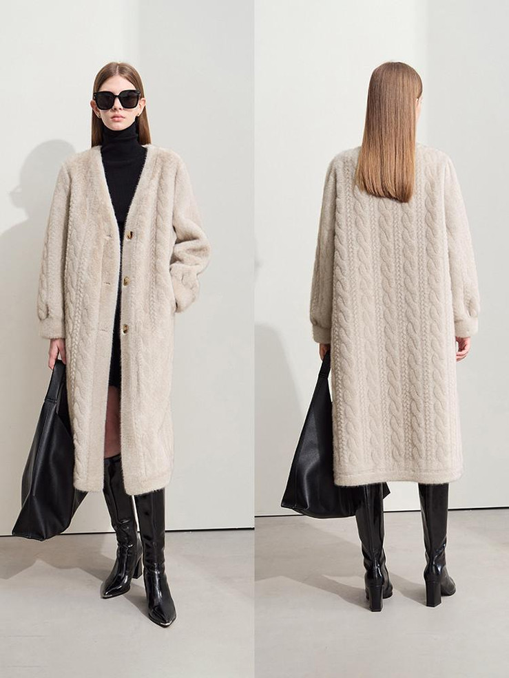 Grrly Grrls Embossed Elegance Faux Fur Coat  
