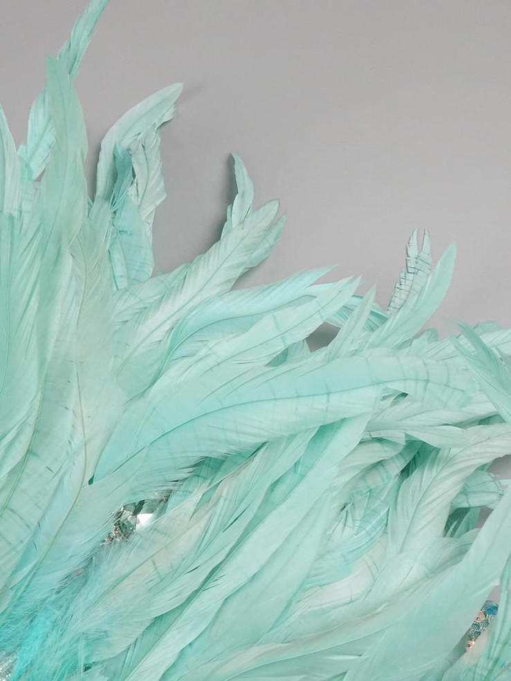  Feathered Elegance Strapless Gown  