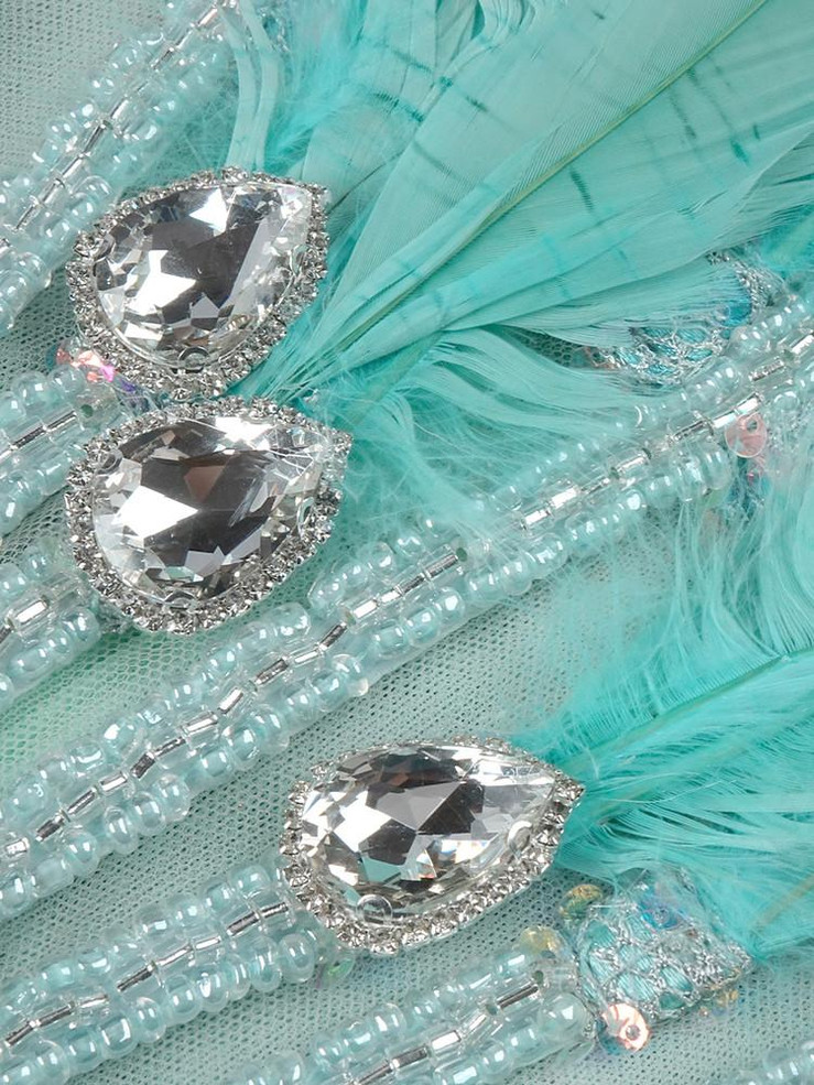  Feathered Elegance Strapless Gown  