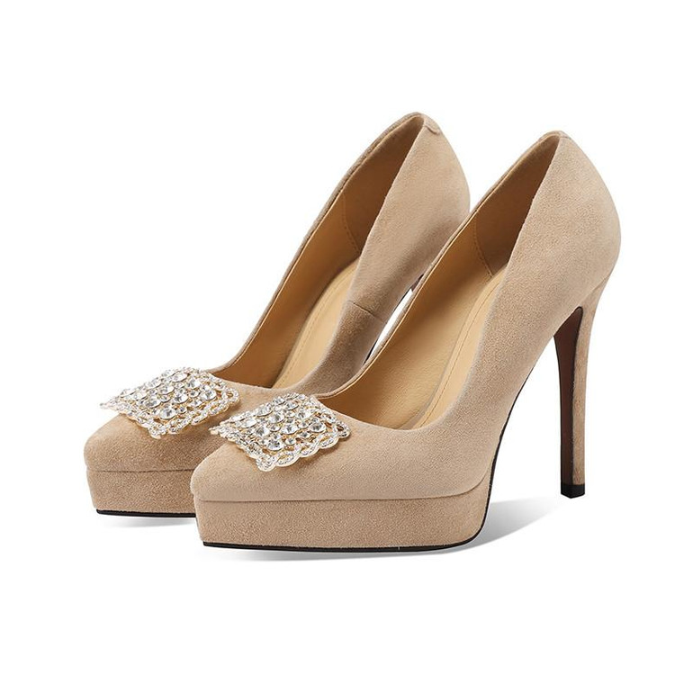  Celestine Crystal Suede Pumps 
