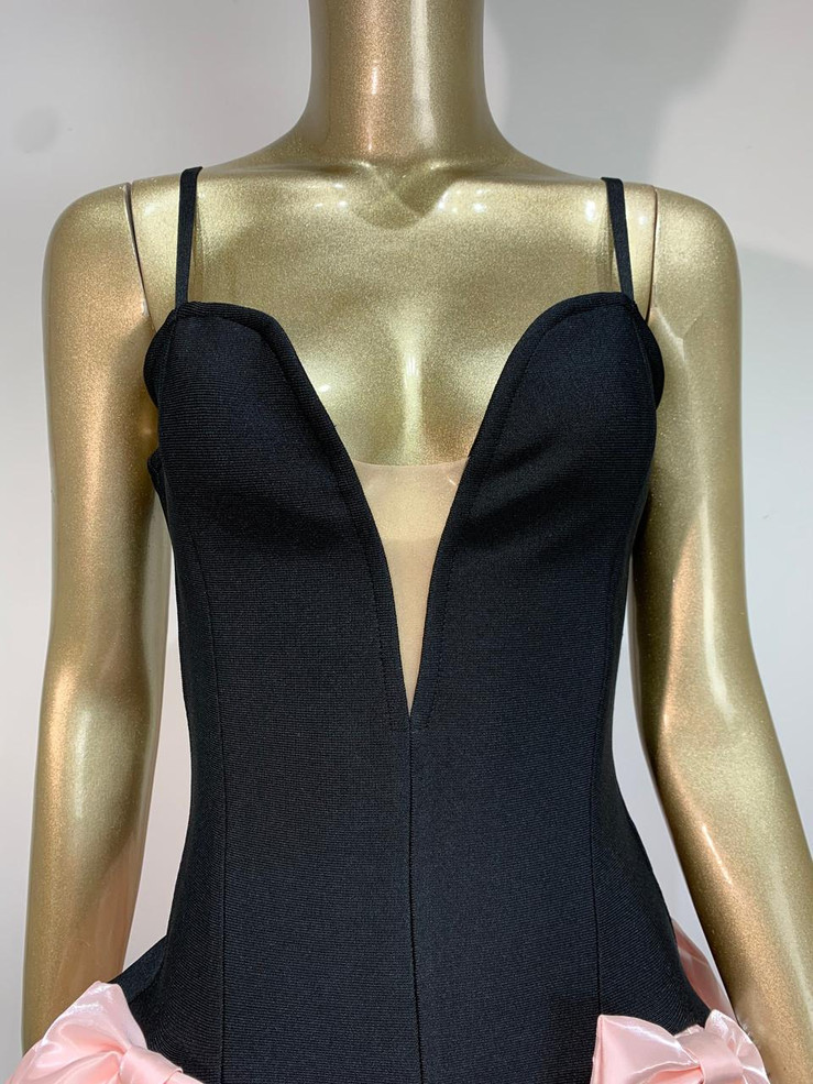  Velvet Rosé Mini Gown  