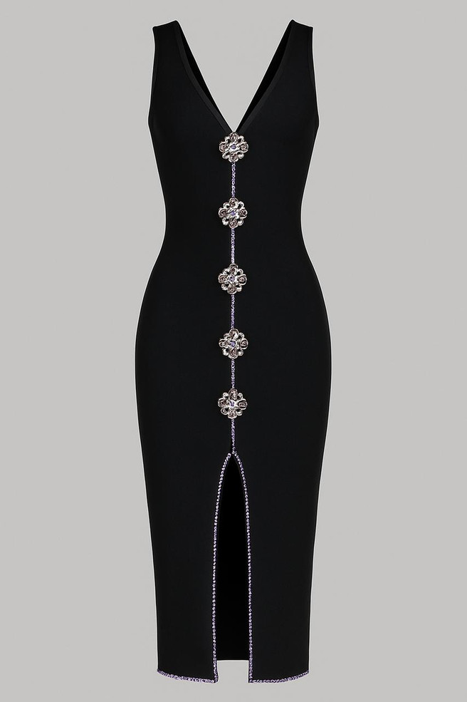  Obsidian Spark Bandage Dress 