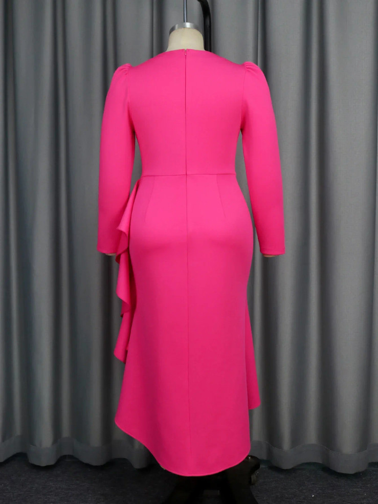 Crimson Cascade Dress — Plus Size 