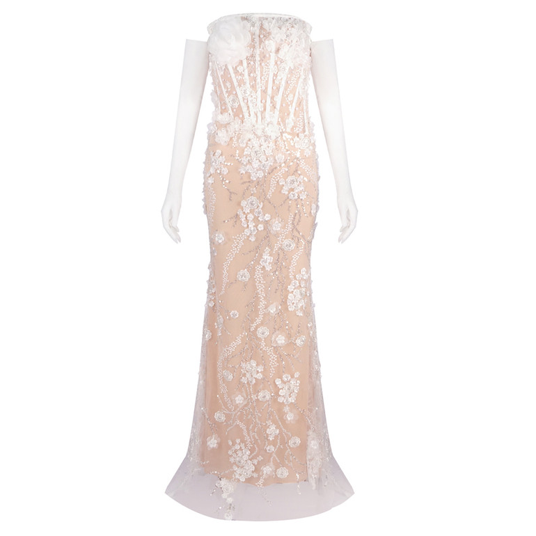 Moonlit Bloom Mermaid Gown