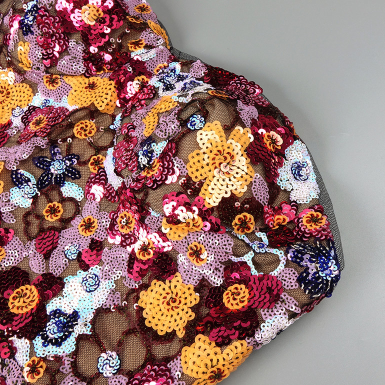 Midnight Bloom Sequin Gown 