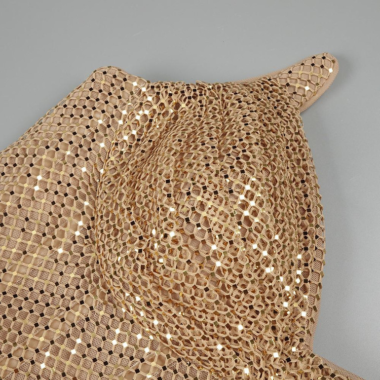  Golden Temptation Slit Gown  