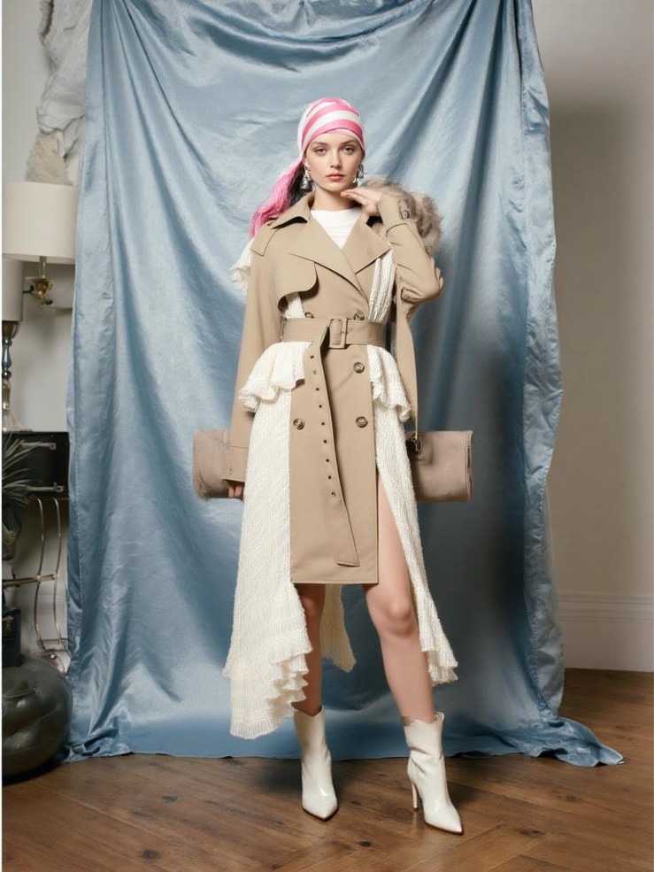 Grrly Grrls  Cambridge-Colorblock-Trench 