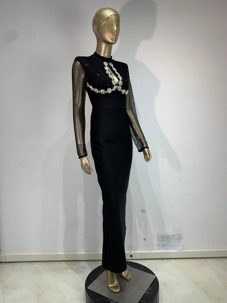 Grrly Grrls Midnight Keyhole Gown 