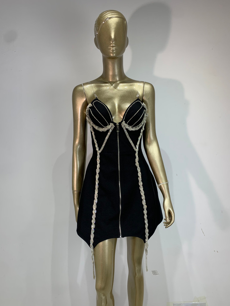 Noir Siren Mini Dress 