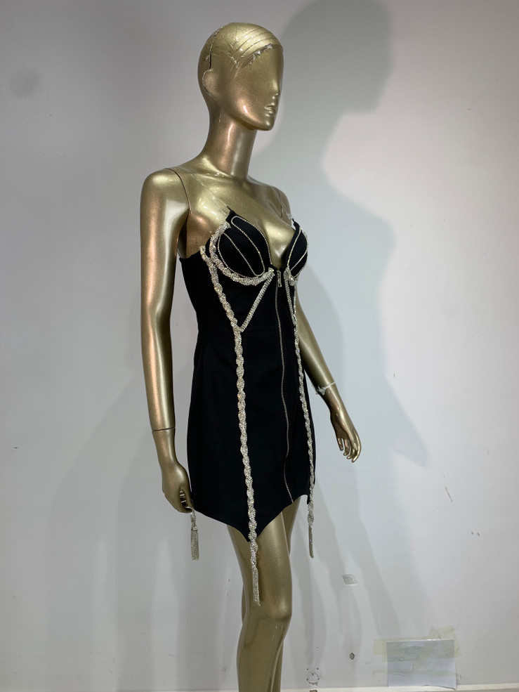 Noir Siren Mini Dress 