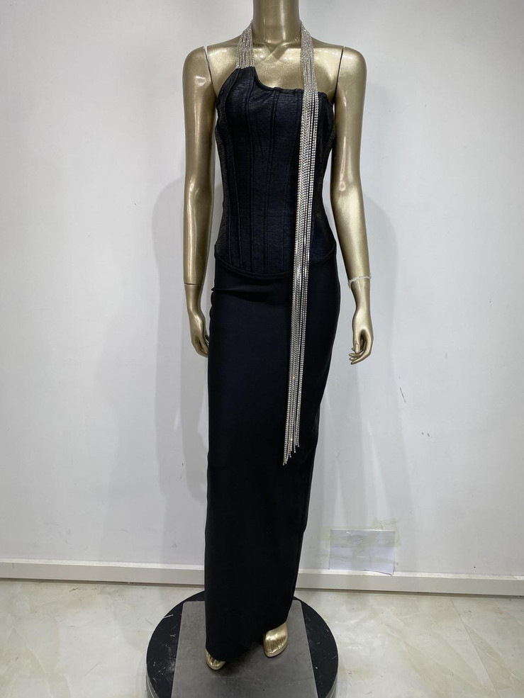 Grrly Grrls Obsidian Chainlight Gown 