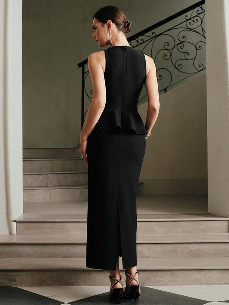 Grrly Grrls Midnight Texture Midi Dress 