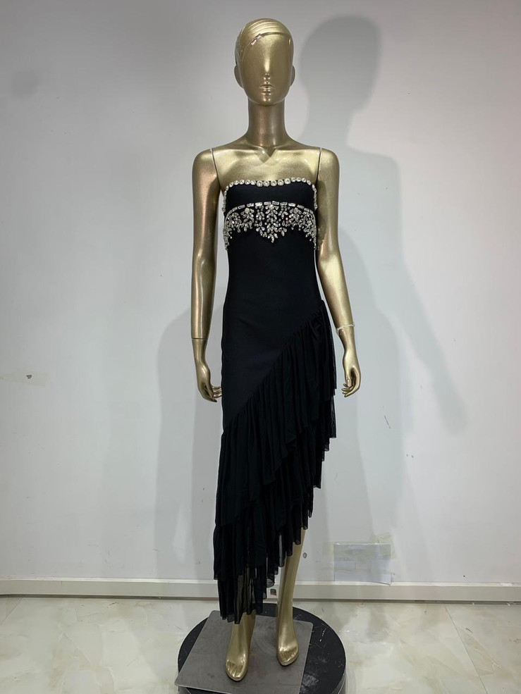 Grrly Grrls Midnight Ruffle Gown  