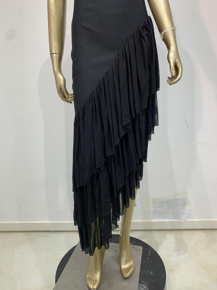 Grrly Grrls Midnight Ruffle Gown  