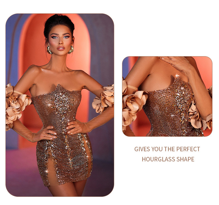 Golden Ember Mini Dress 