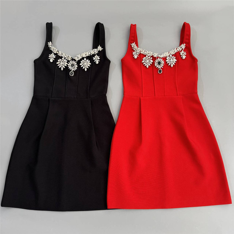 Crimson Glint Mini Dress 