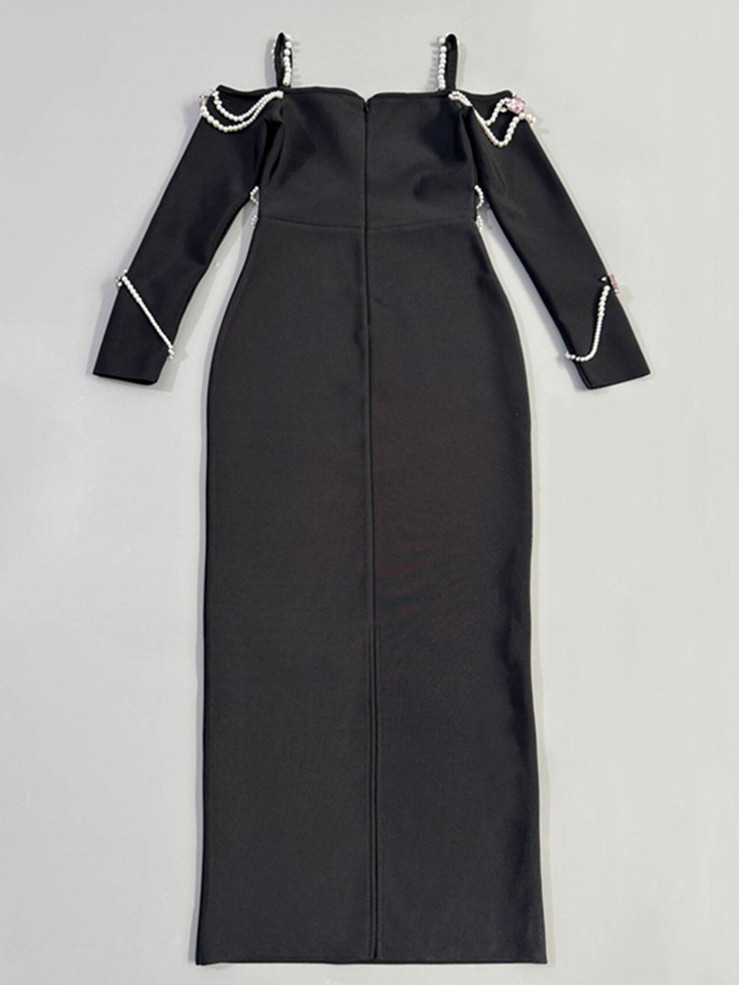 Noir Luster Midi Dress