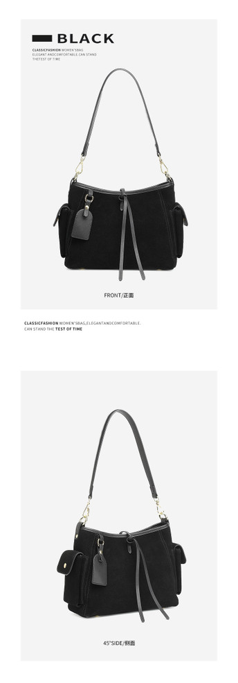 Suede Arc Bucket Bag