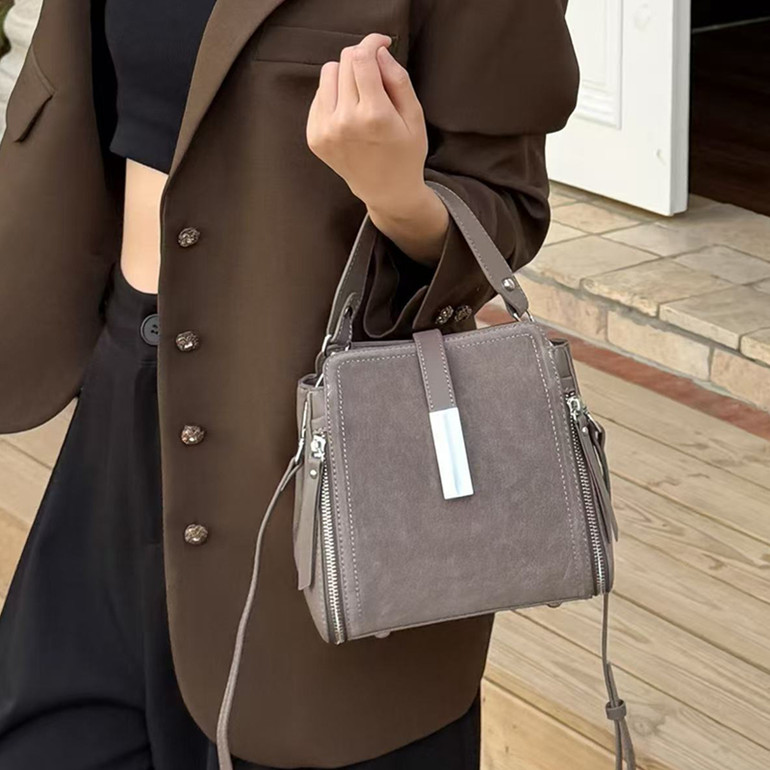 Suede Atlas Square Bag