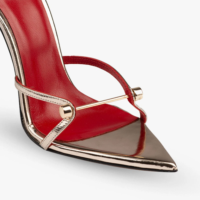 Steel Buckle Stiletto Mules 
